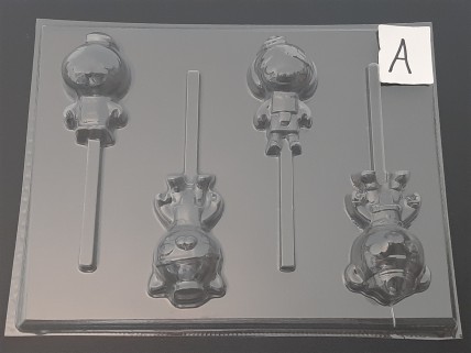 497sp Astronaut Animals Chocolate Candy Lollipop Mold FACTORY SECOND